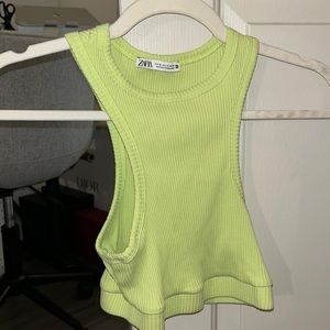 Zara bright green racer tank